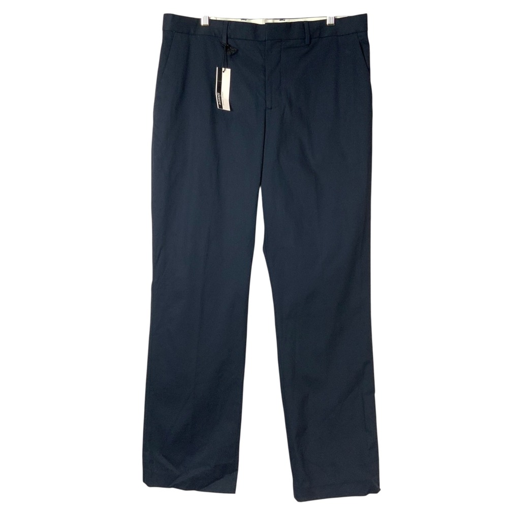 Express Agent Navy Blue Relaxed Fit Pants 34/32 Zip Fly Mid Rise Straight Leg